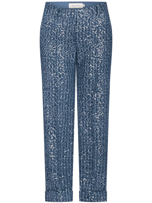 Sequin-Embellished Straight Trousers