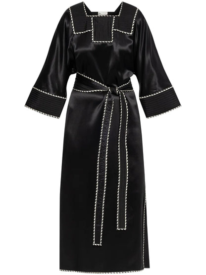 Belted Silk Dress