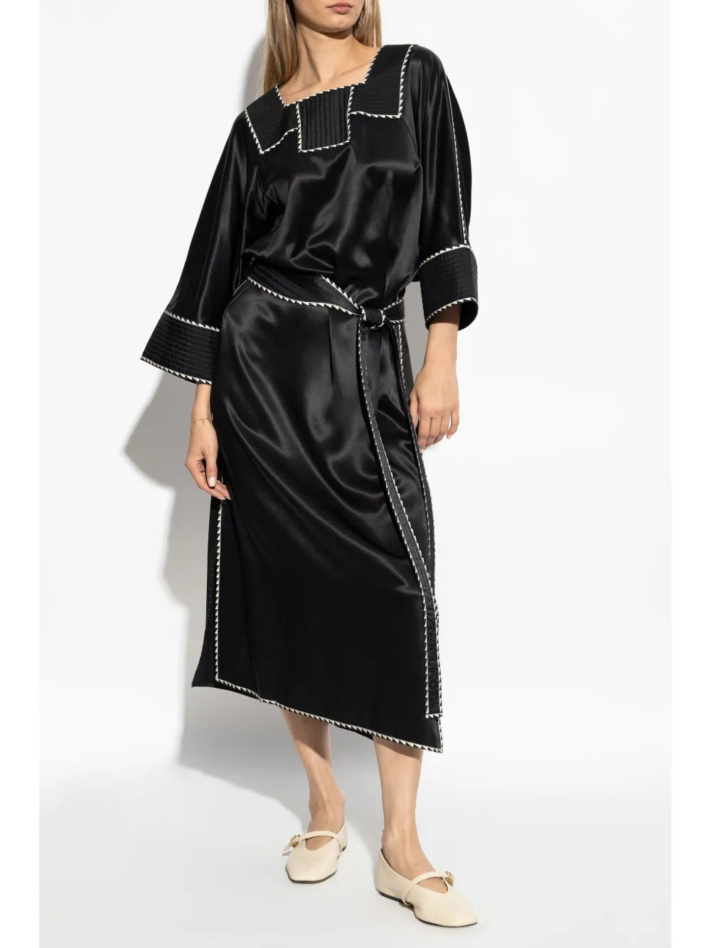 Belted Silk Dress