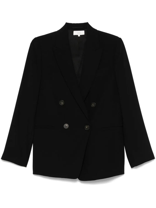 Crepe Double-Breasted Blazer