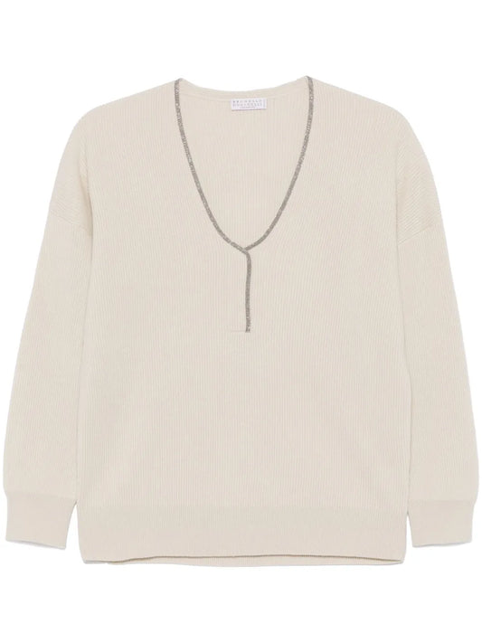 English-Rib Cashmere Sweater