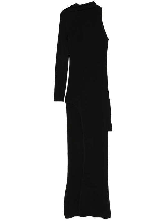 Draped-Detail Maxi Dress