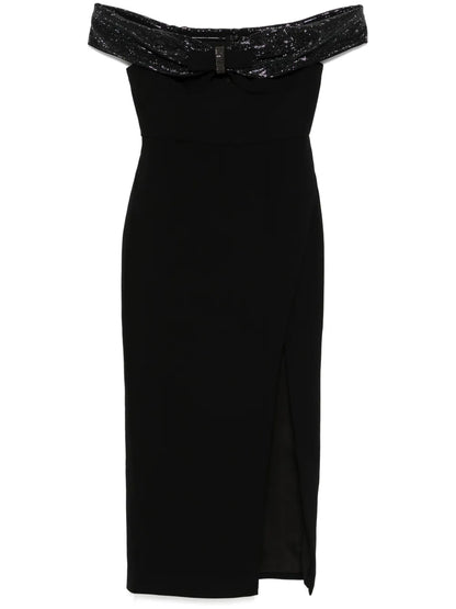 Crepe Bow Midi Dress