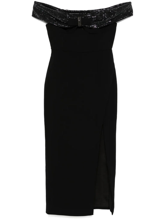 Crepe Bow Midi Dress