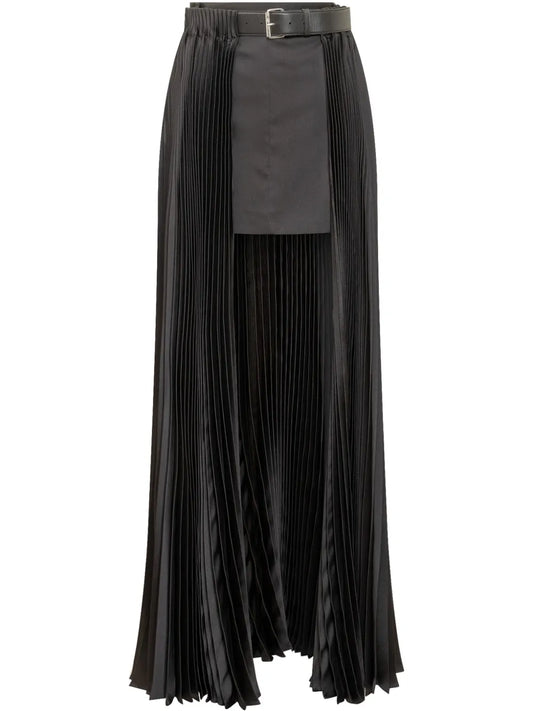 Belted Pleated Skirt