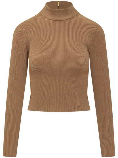 Mock-Neck Ribbed Jumper