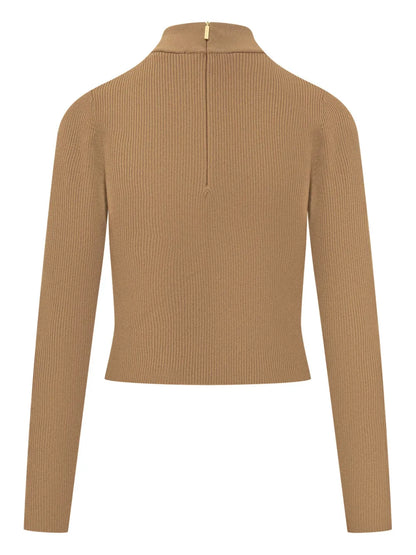 Mock-Neck Ribbed Jumper