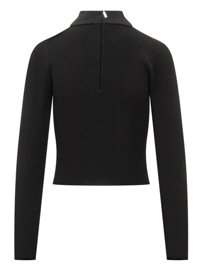 High-Neck Ribbed-Knit Jumper