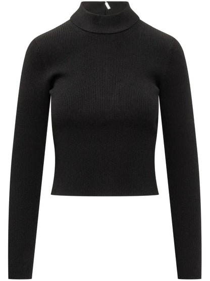 High-Neck Ribbed-Knit Jumper