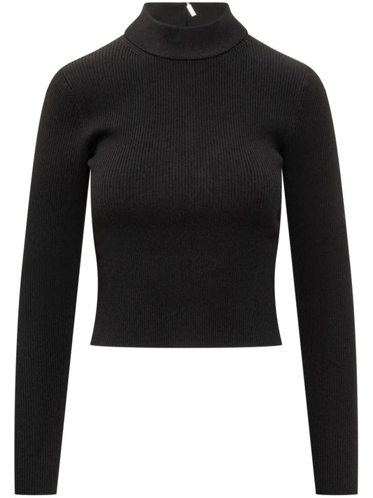 High-Neck Ribbed-Knit Jumper