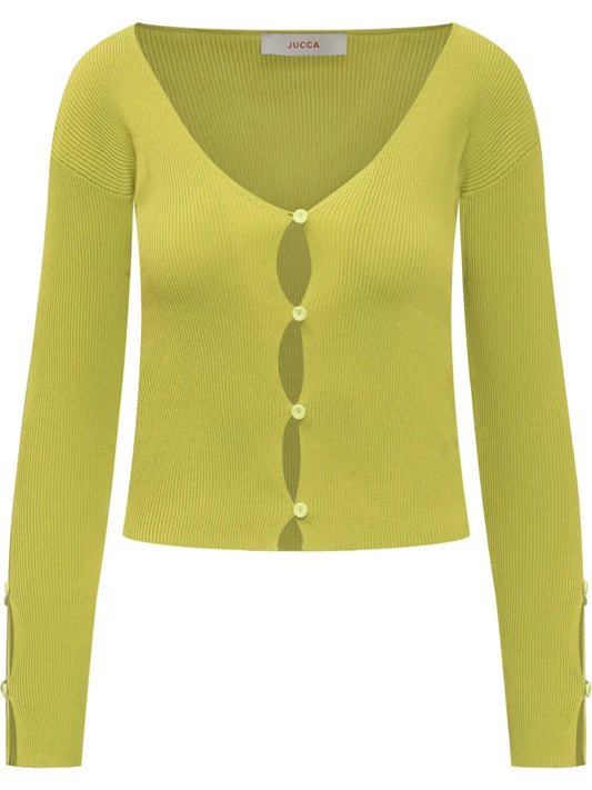 Fine-Ribbed Cardigan