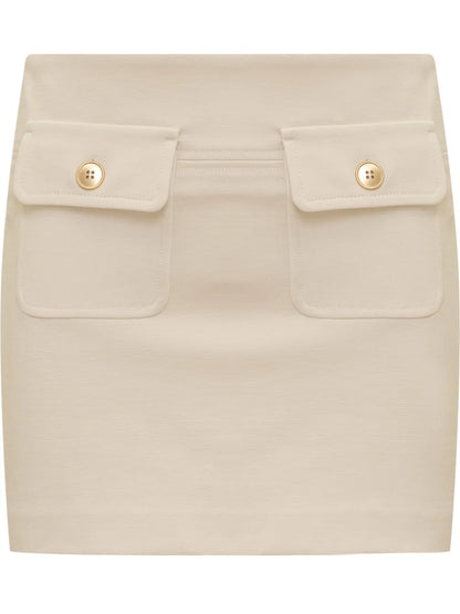 Flap-Pockets Mini Skirt