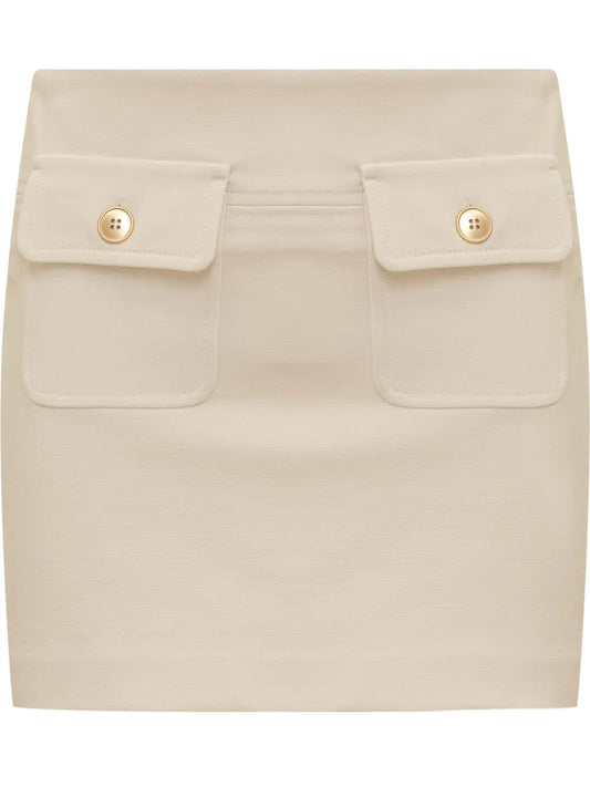 Flap-Pockets Mini Skirt