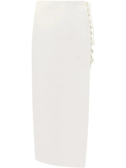Side Lace-Up Midi Skirt