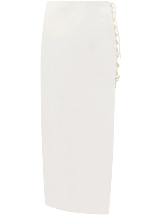 Side Lace-Up Midi Skirt