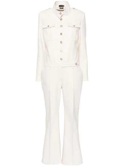 Stand Collar Safari Jumpsuit