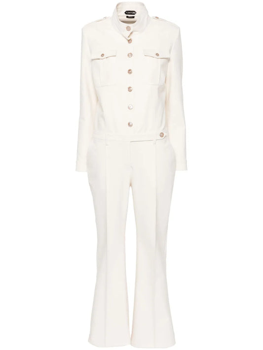Stand Collar Safari Jumpsuit