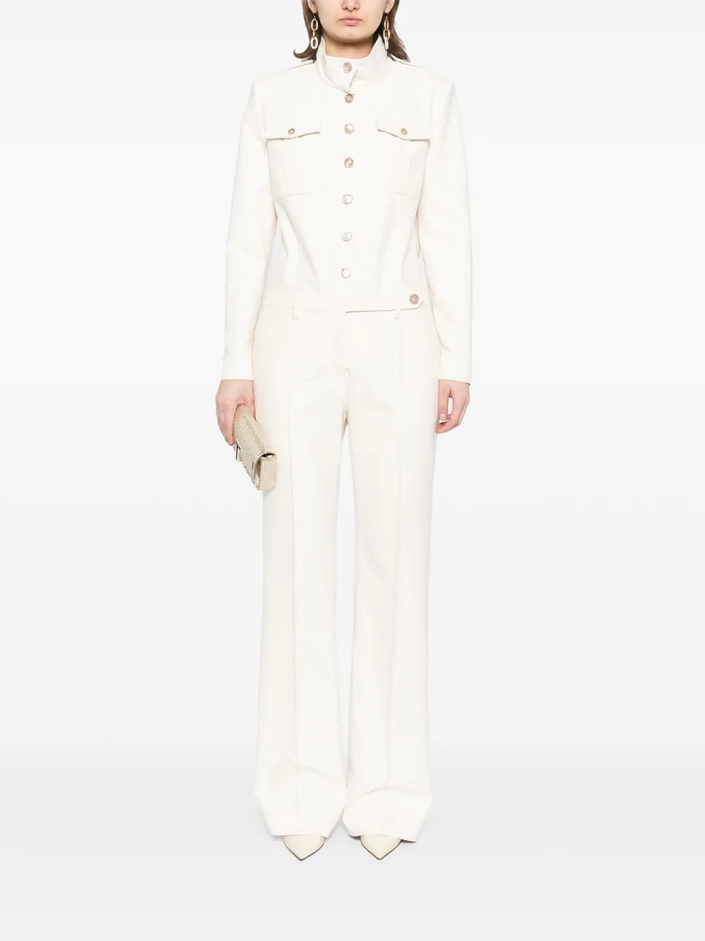 Stand Collar Safari Jumpsuit