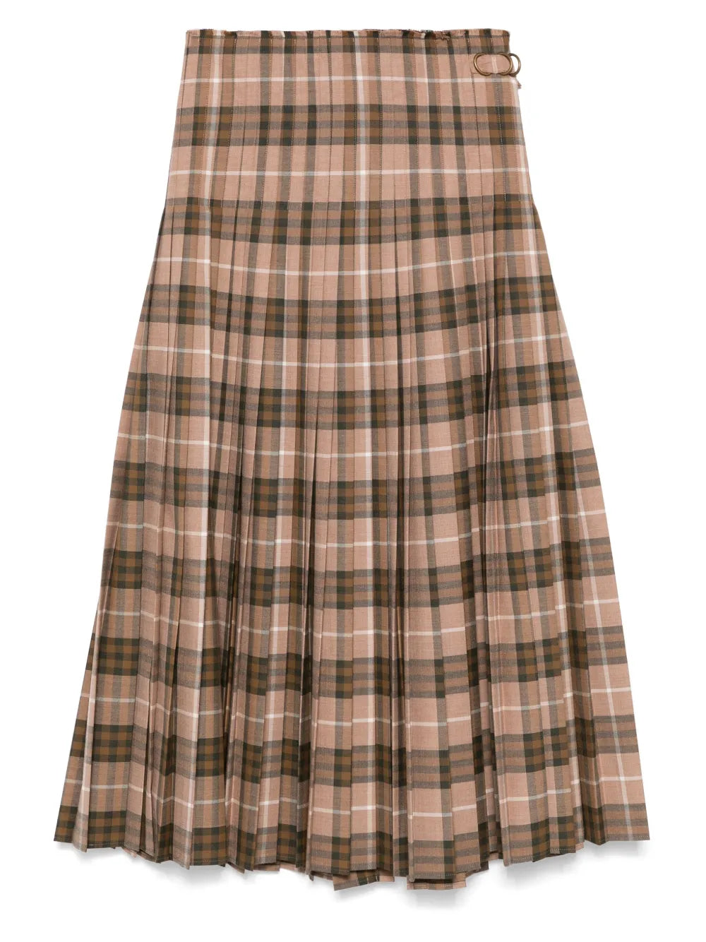 Vintage Check-Pattern Maxi Skirt