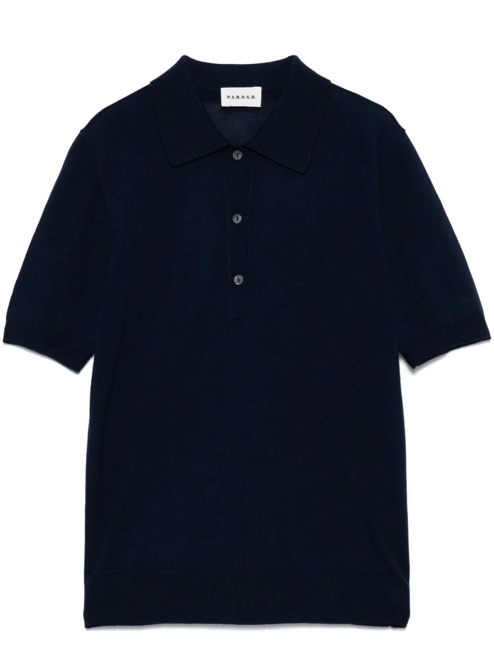 Fine-Knit Polo Top