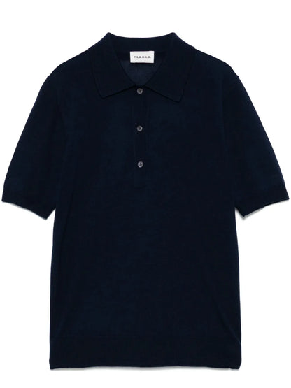 Fine-Knit Polo Top
