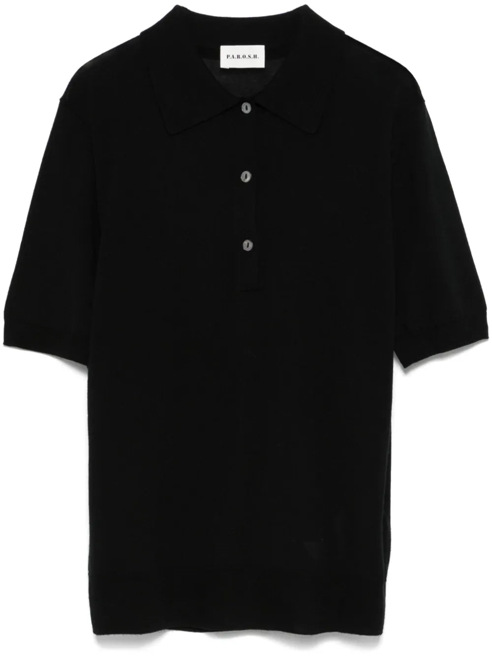 Fine-Knit Polo Top