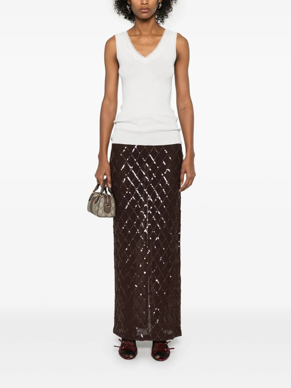 Bead-Embellished Tank Top