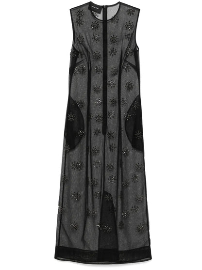 Crystal Embellishment Midi Dress