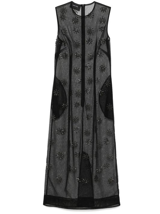 Crystal Embellishment Midi Dress