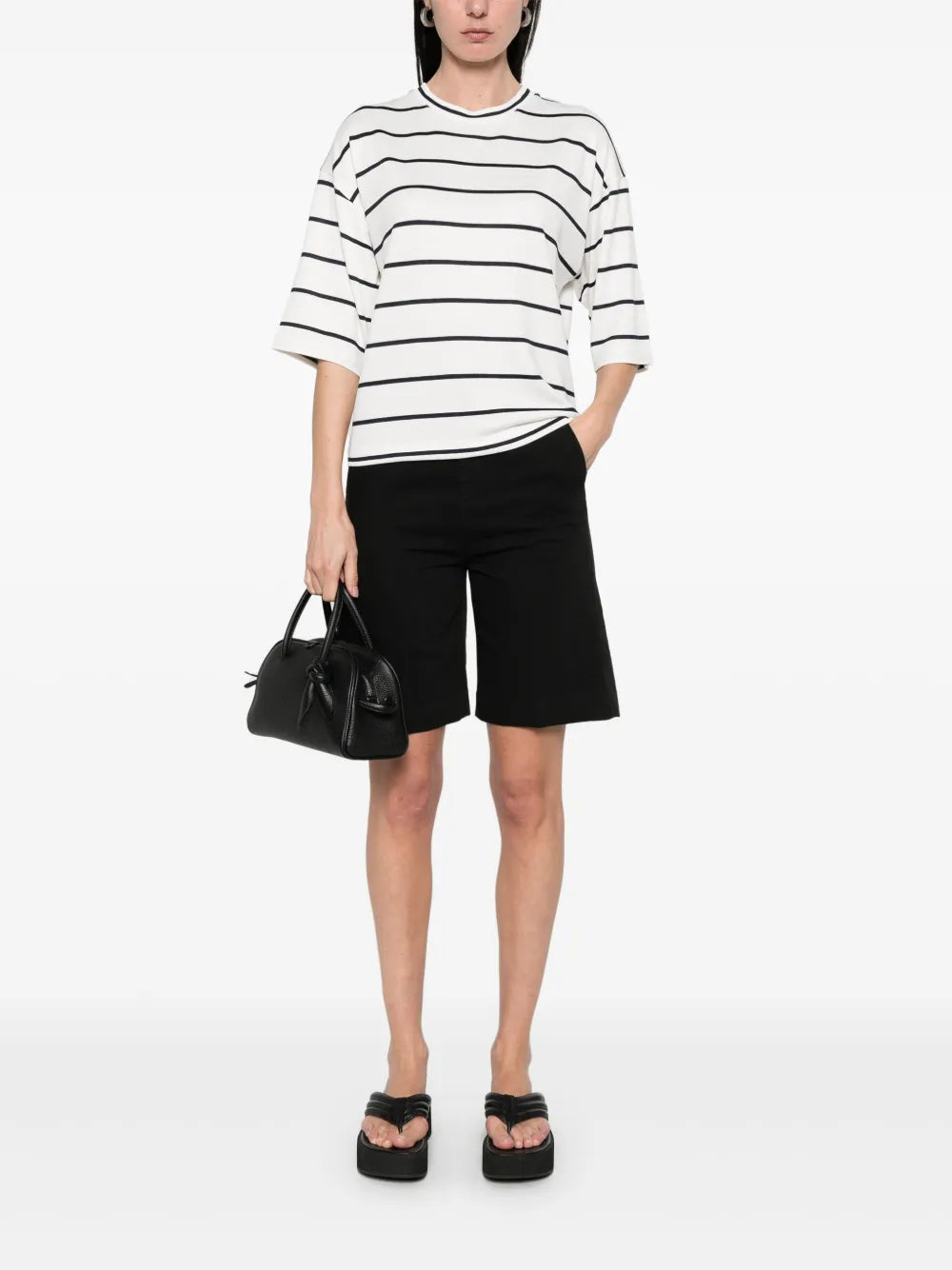 Striped Wide-Sleeve T-Shirt
