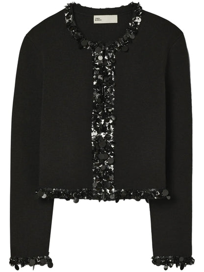 Embellished Cropped Cardigan