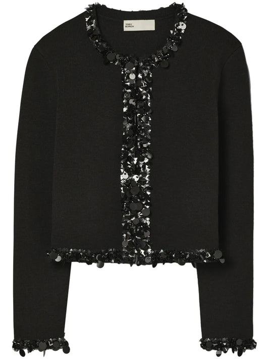 Embellished Cropped Cardigan