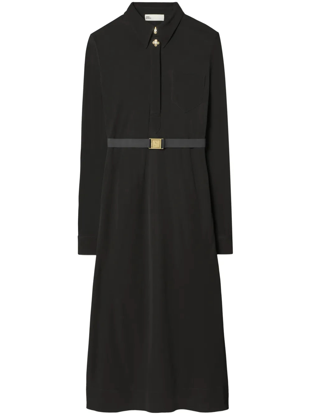 Belted Jersey Shirt Dress