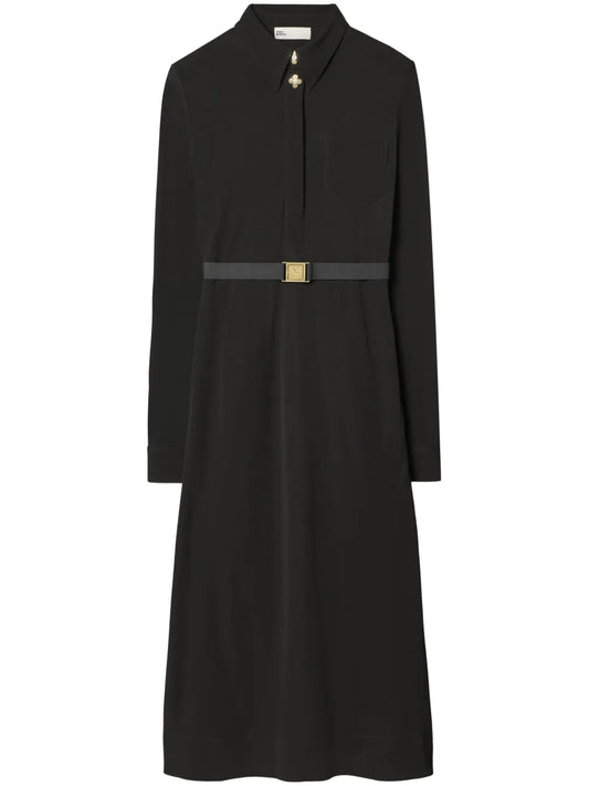Belted Jersey Shirt Dress