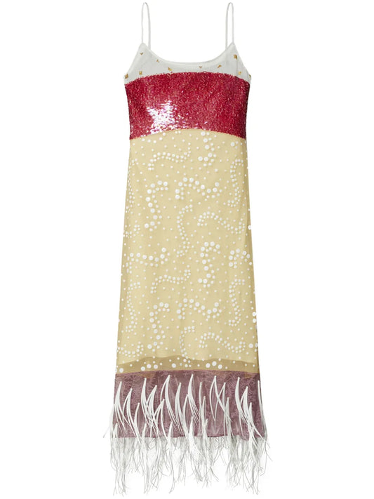 Crystal-Embroidered Slip Dress