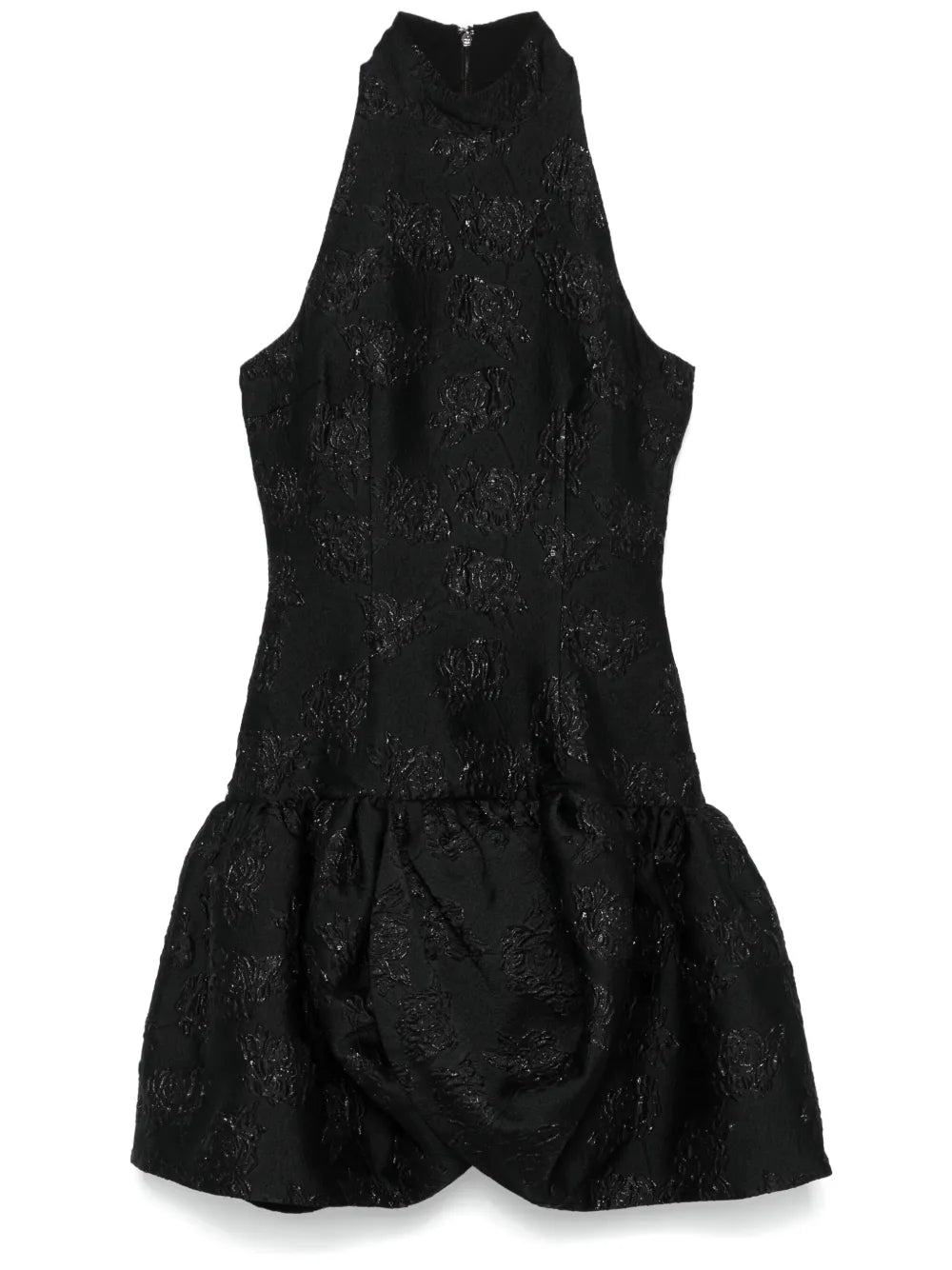 Jacquard Draped Mini Dress