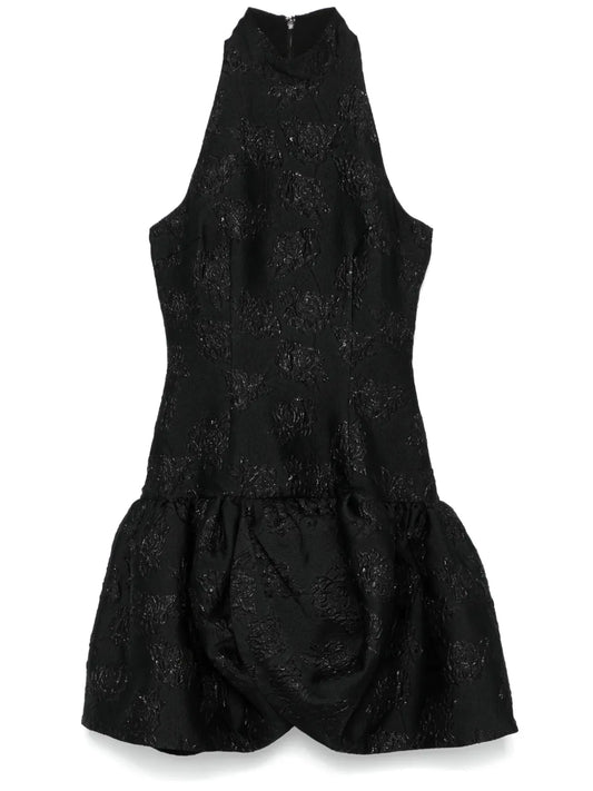 Jacquard Draped Mini Dress