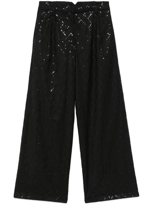 Sequinned Wide-Leg Trousers