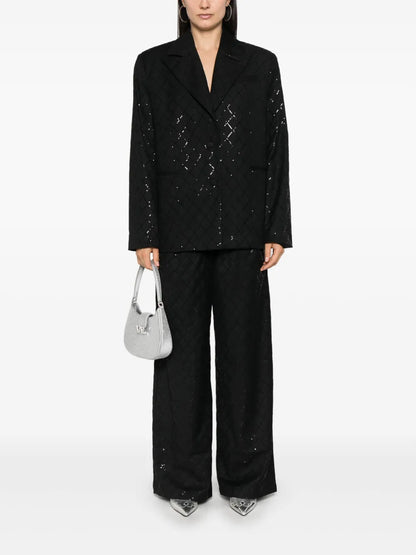Sequinned Wide-Leg Trousers