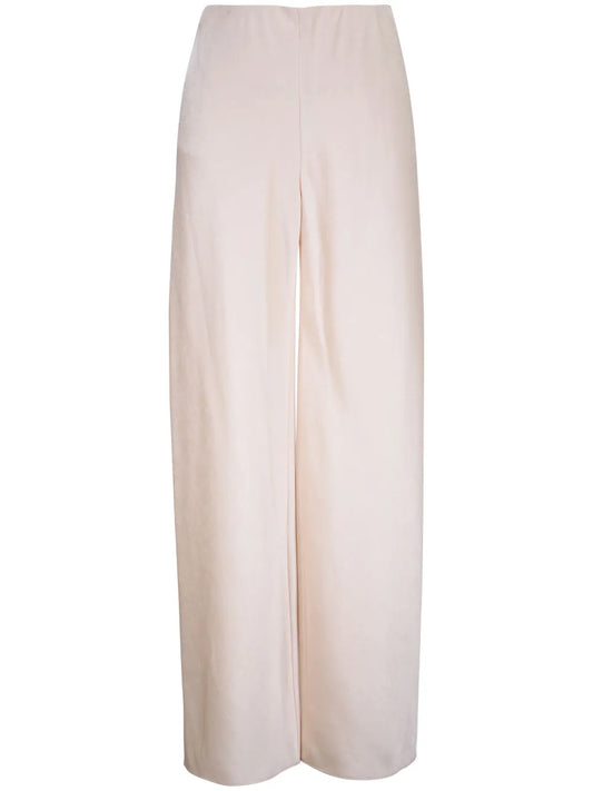 High-Waisted Satin Trousers