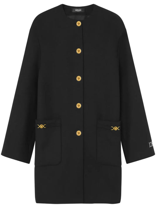 Collarless Caban Coat