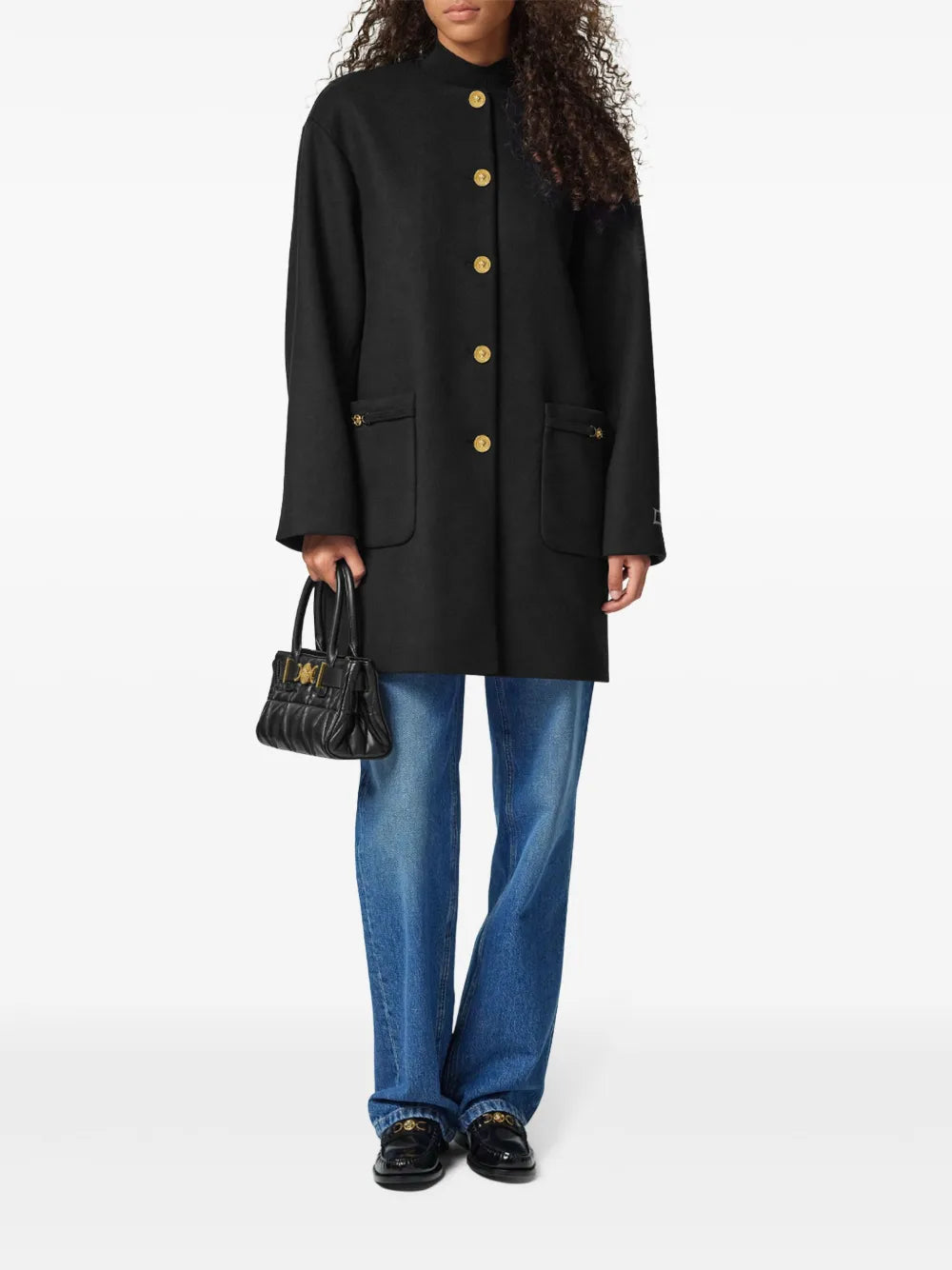 Collarless Caban Coat