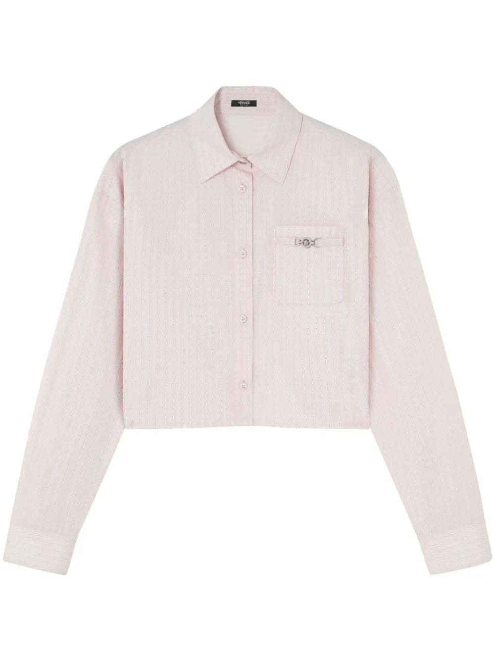 Pinstripe Chain Cropped Shirt