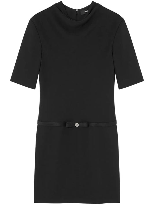 Draped-Neck Mini Dress