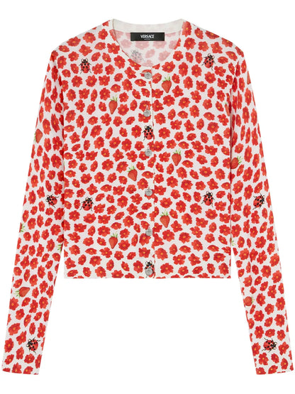 Strawberry Garden Silk Cardigan
