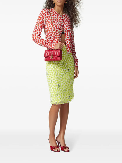 Strawberry Garden Silk Cardigan