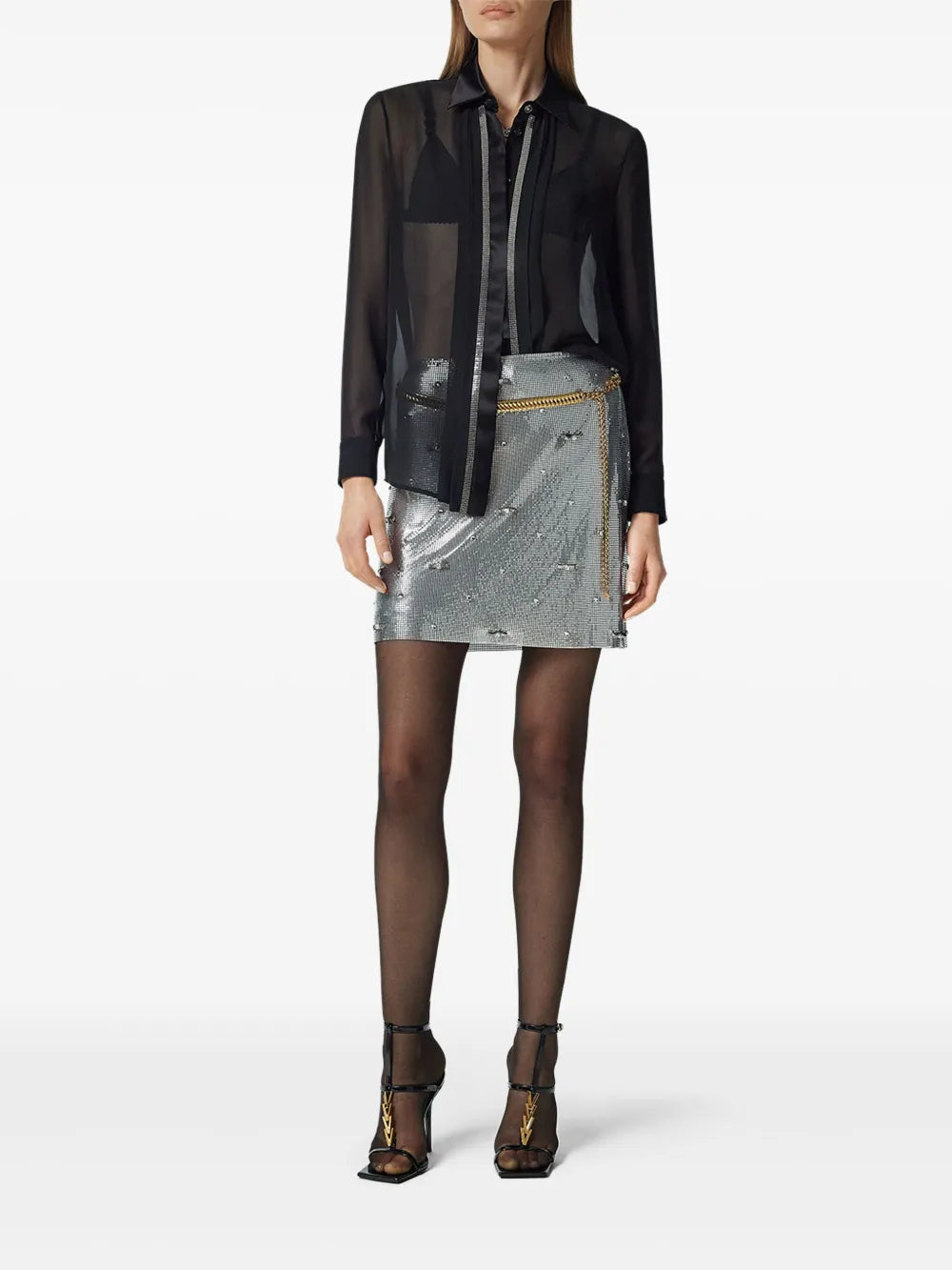 Metal Mesh Georgette Shirt
