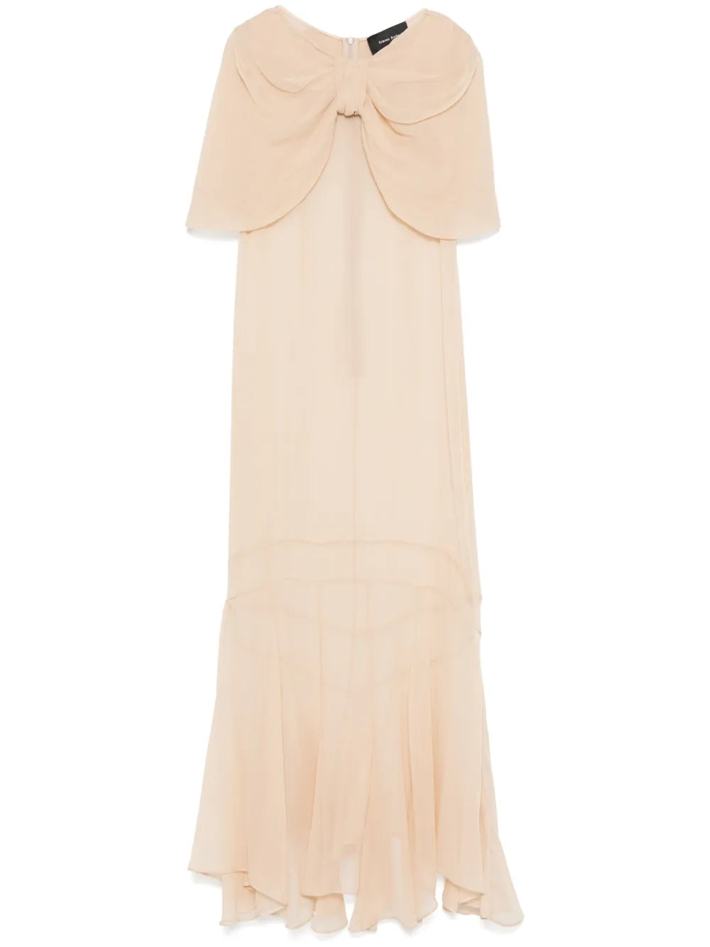 Sheer Bow-Detailed Midi Dress