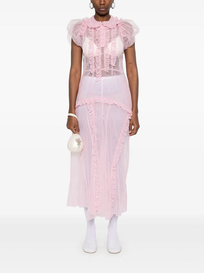 Ruffled Multi-Seam Maxi Dress