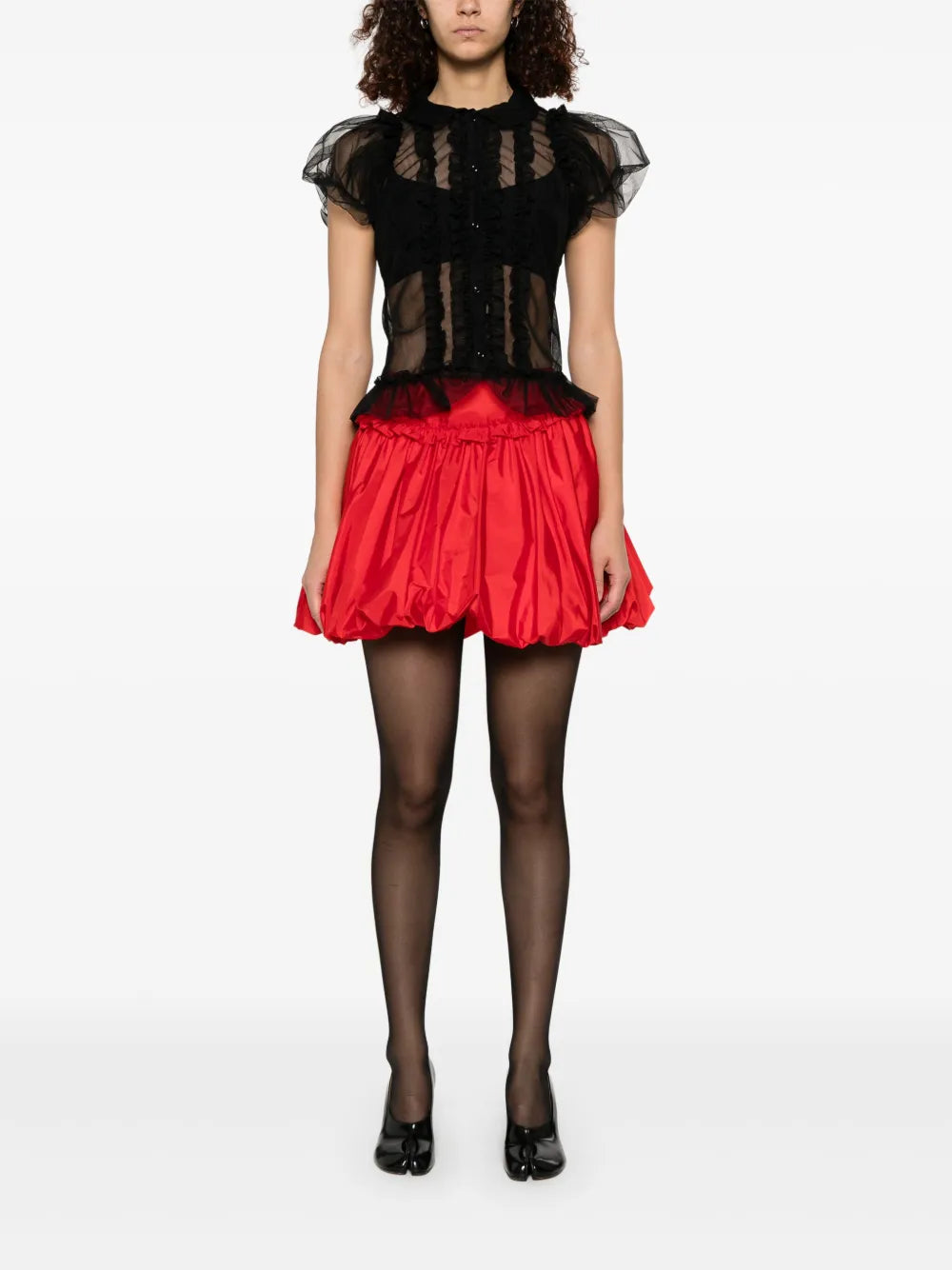 Ruffled Sheer Blouse